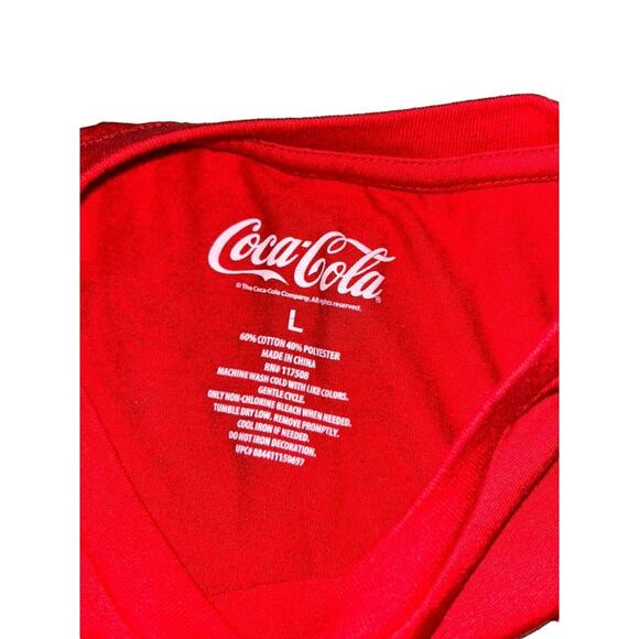 Coca-Cola Coke Long Sleeve T-Shirt Classic Spell Out Logo Red Size‎ L - Picture 6 of 10